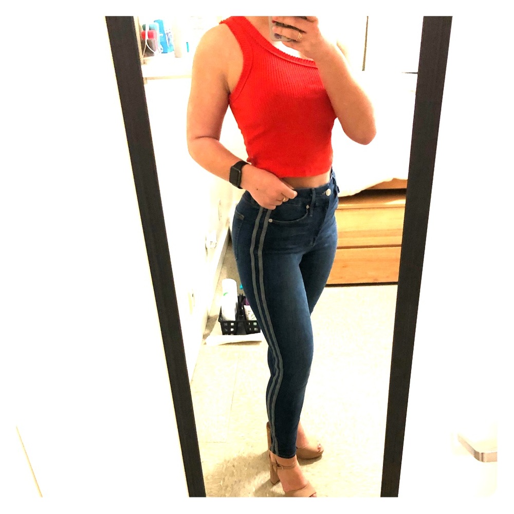 GOOD AMERICAN Double Striped Jeans